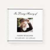 ゲストブックメモリアル葬儀フォトホワイトブラック ノートブック (正面)