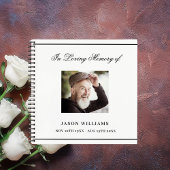 ゲストブックメモリアル葬儀フォトホワイトブラック ノートブック