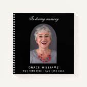 ゲストブックメモリアル葬儀ブラックアーチフォト ノートブック (正面)