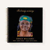 ゲストブックメモリアル葬儀ブラックアーチフォト ノートブック (正面)