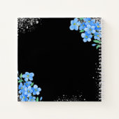 ゲストブックメモリアル葬儀ブラックフローラ写真 ノートブック (裏面)