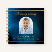 ゲストブックメモリアル葬儀ブルースカイ写真アーチ ノートブック (正面)