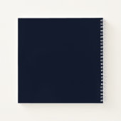 ゲストブックメモリアル葬儀ブルーフローラ写真 ノートブック (裏面)