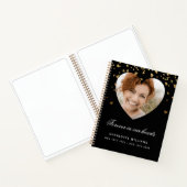ゲストブックメモリアル黒金ゴールドハート写真 ノートブック (内部)