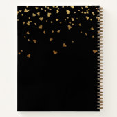 ゲストブックメモリアル黒金ゴールドハート写真 ノートブック (裏面)