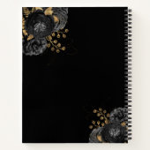 ゲストブックメモリアル黒金ゴールドフローラ名葬儀 ノートブック (裏面)