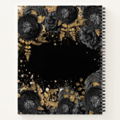 ゲストブックメモリアル黒金ゴールドフローラ葬儀 ノートブック (裏面)