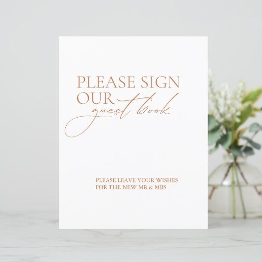 ゲストブックモダンのサインにサインを結婚下さい (スタンド正面)