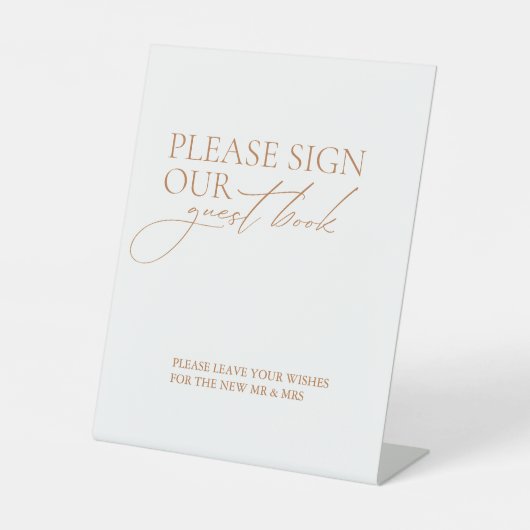 ゲストブックモダンのサインにサインを結婚下さい 台座サイン (正面)