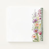 ゲストブックラブイン開花ピンクパープルベビーシャワー ノートブック (裏面)