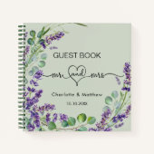 ゲストブックラベンダーセージ緑ミセス結婚ズ ノートブック (正面)