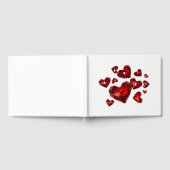 ゲストブックレッド宝石ハート ゲストブック (全面)