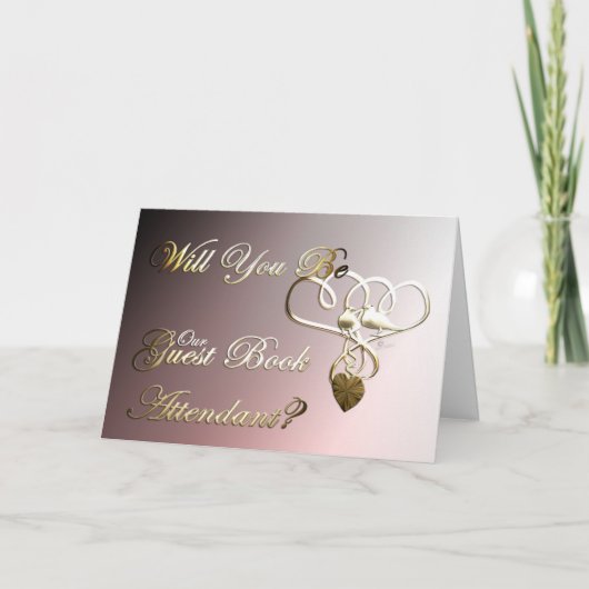 ゲストブック付き添い人結婚の提案招待状の鳩 サンキューカード (正面)