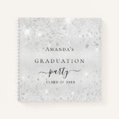 ゲストブック卒業シルバーグリッター名2025 ノートブック (正面)