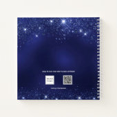 ゲストブック卒業ネイビーブルーグリッター2025 ノートブック (裏面)