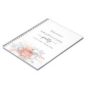 ゲストブック卒業バラ金ゴールドフローラ銀 ノートブック (左側)