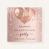 ゲストブック卒業バラ金ゴールド赤面グリッター ノートブック (正面)