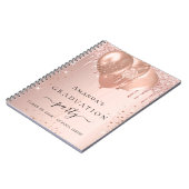 ゲストブック卒業バラ金ゴールド赤面グリッター ノートブック (左側)