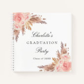 ゲストブック卒業パンパスグラスバラ金ゴールド ノートブック (正面)