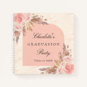 ゲストブック卒業パンパスグラスバラ金ゴールド ノートブック (正面)