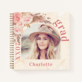 ゲストブック卒業パンパスグラス赤面写真 ノートブック (正面)