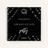 ゲストブック卒業ブラックシルバーの星 ノートブック (正面)