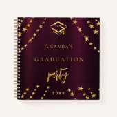 ゲストブック卒業ブルゴーニュ金ゴールドスター ノートブック (正面)