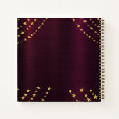 ゲストブック卒業ブルゴーニュ金ゴールドスター ノートブック (裏面)