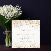 ゲストブック卒業ホワイト金ゴールドグリッター2025 ノートブック