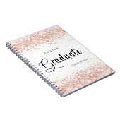 ゲストブック卒業式ホワイトローズ金ゴールドグリッター ノートブック (右側)