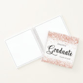 ゲストブック卒業式ホワイトローズ金ゴールド紙吹雪 ノートブック (内部)