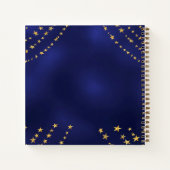 ゲストブック卒業海軍ブルー金ゴールドスター ノートブック (裏面)