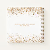 ゲストブック大学院ホワイト金ゴールドグリッター動機 ノートブック (裏面)