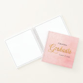 ゲストブック大学院赤面ピンク金ゴールドスクリプト ノートブック (内部)
