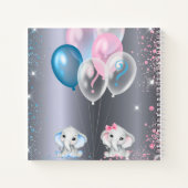 ゲストブック性別でパーティーゾウ銀表示 ノートブック (裏面)