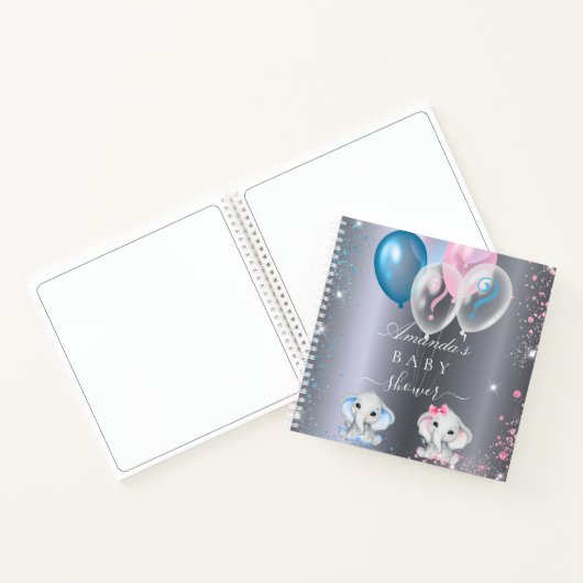 ゲストブック性別でパーティーゾウ銀表示 ノートブック (内部)