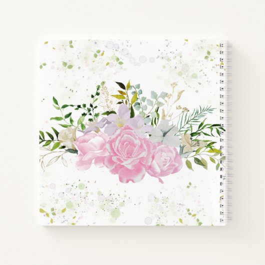 ゲストブック春ブライダルシャワーギルドワイルドフラワー ノートブック (裏面)