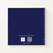 ゲストブック確認ネイビーブルーホワイト ノートブック (裏面)