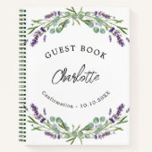 ゲストブック確認ラベンダーバイオレットユーカリ ノートブック (正面)