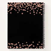 ゲストブック第18誕生日バラ金ゴールドグリッター紙吹雪 ノートブック (裏面)