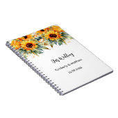 ゲストブック結婚のひまわり水彩秋 ノートブック (右側)