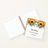ゲストブック結婚のひまわり水彩 ノートブック (内部)