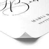 ゲストブック結婚のサインモダンエレガント ポスター (角)