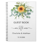 ゲストブック結婚のサンフラワーズユーカリ予算 ノートブック (正面)