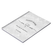 ゲストブック結婚のシルバーグリッターmr mrs name ノートブック (左側)