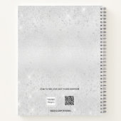 ゲストブック結婚のシルバーグリッターmr mrs name ノートブック (裏面)