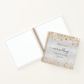 ゲストブック結婚のシルバー金ゴールドグリッター名 ノートブック (内部)