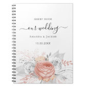 ゲストブック結婚のバラ金ゴールドフローラ銀 ノートブック (正面)