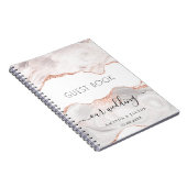 ゲストブック結婚のバラ金ゴールド大理石 ノートブック (右側)