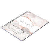ゲストブック結婚のバラ金ゴールド大理石 ノートブック (左側)